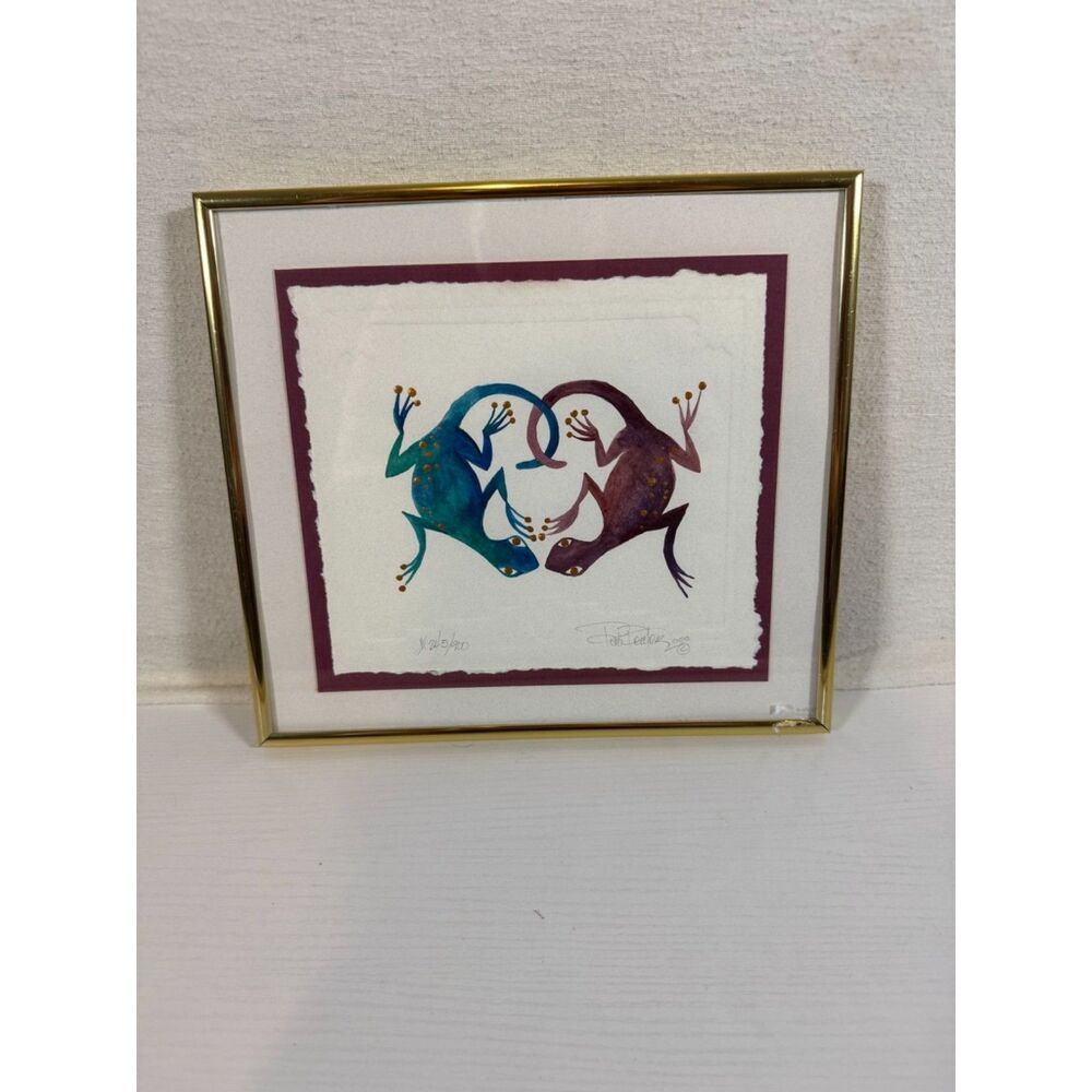 Pati Deuter Signed Lithograph Art Geckos Lizards Embossed Western Art 245/900